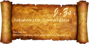 Jakabovits Zseraldina névjegykártya