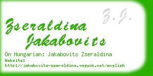 zseraldina jakabovits business card